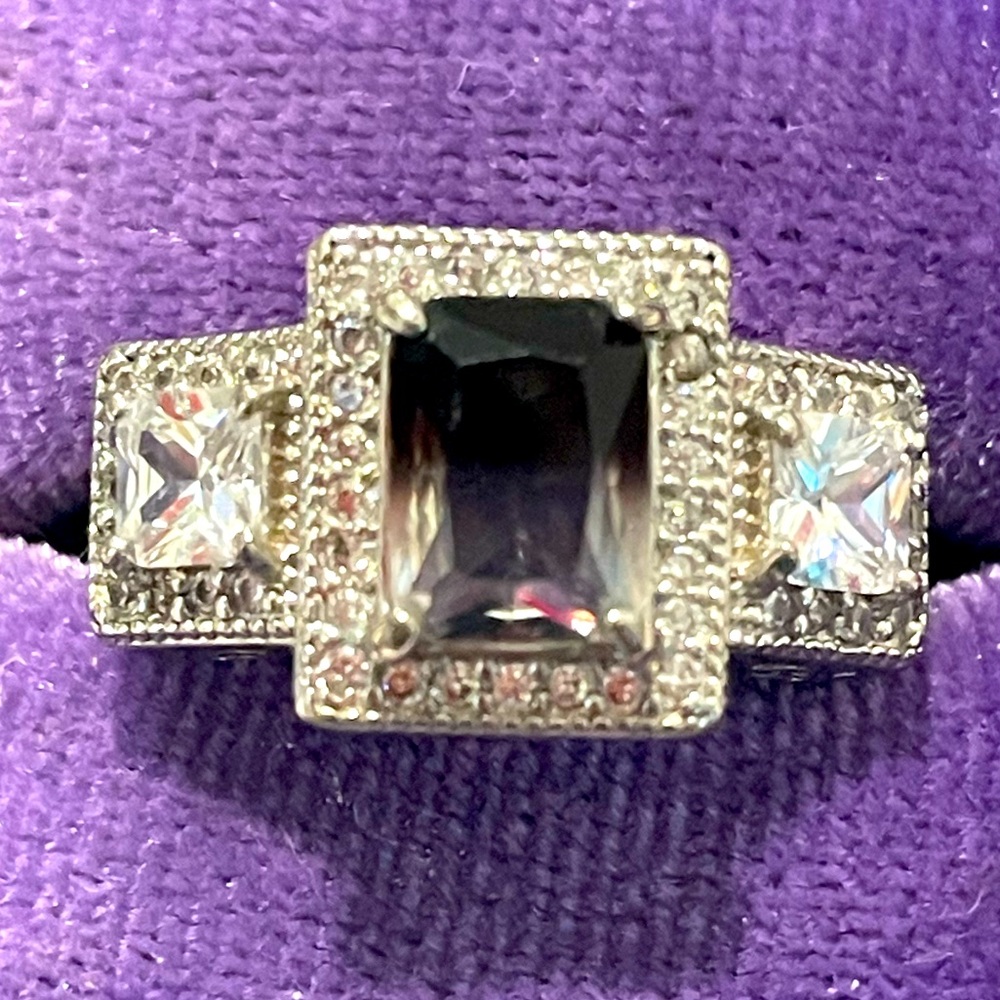 Ring Bomb Party RBP Midnight Ombré Crystal Queen of Hearts Sz6 EUC